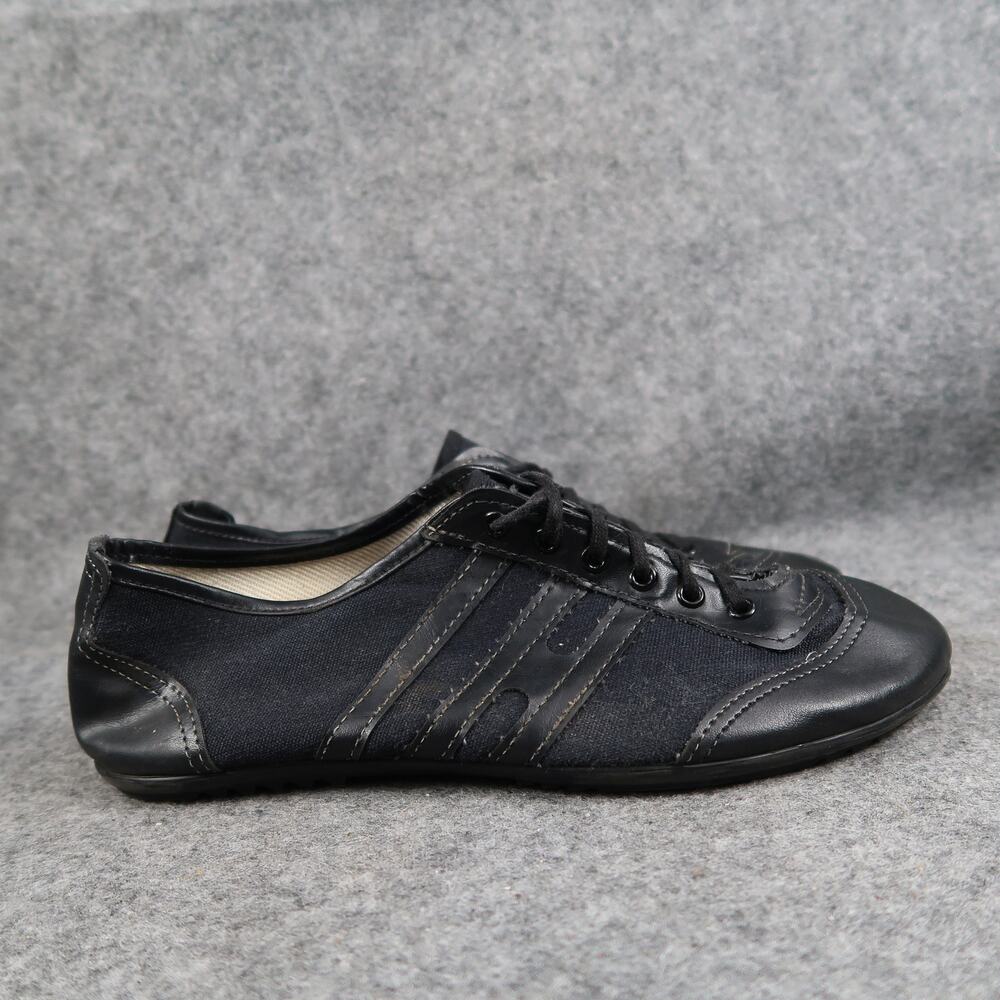 In Step Shoes Womens 7 Sneakers Trainers Black Lace Up Retro Vintage Casual